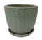 Pompeii Ceramic Planter with Attached Saucer - Arctic - 6" x 5.5"